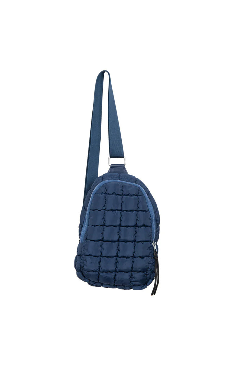 Navy Crossbody Quilted Sling Bag