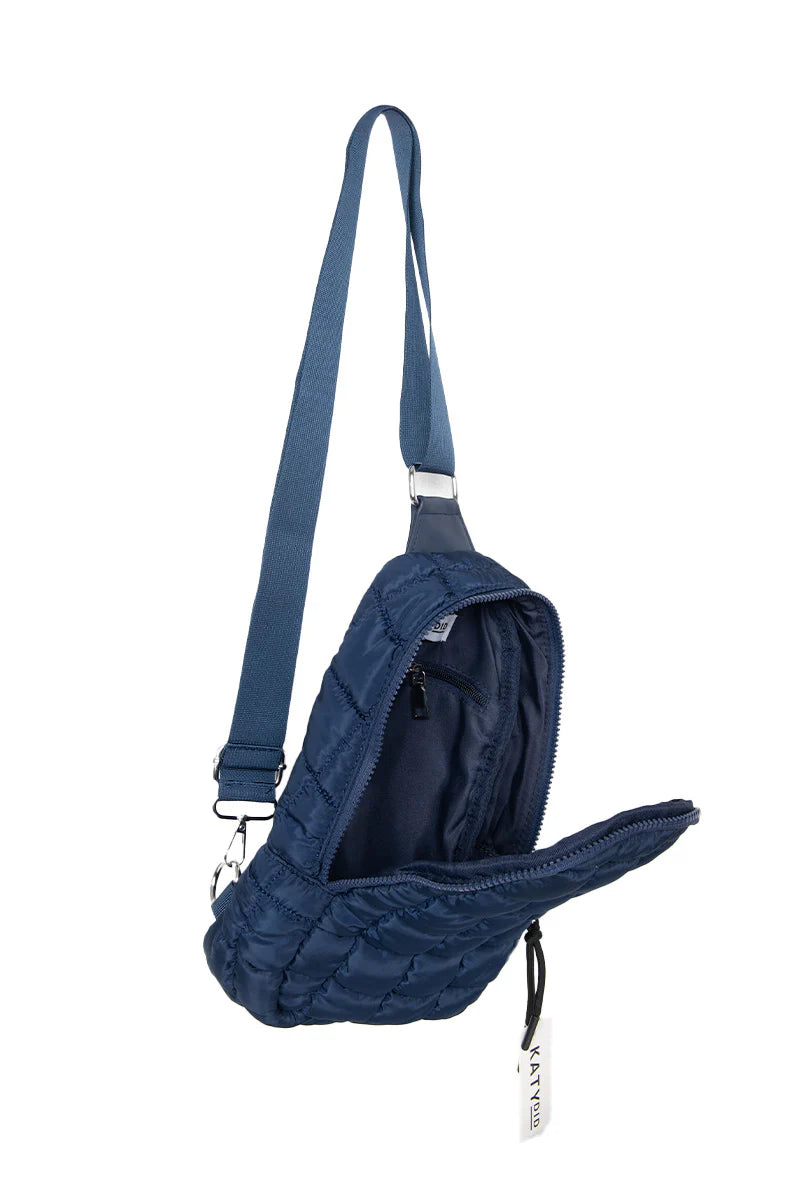 Navy Crossbody Quilted Sling Bag