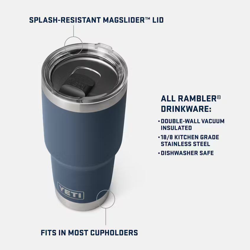 Yeti 30oz Rambler with Mag-Slider Lid
